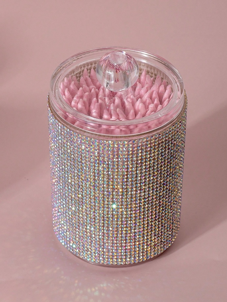 3가지 색상의 럭셔리 다이아몬드 장식 면봉 보관함, 장 - Luxury Skincare Containers 리뷰 및 가격