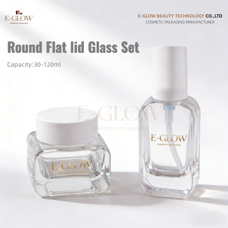 【로고 맞춤 제작】1개 고급 투명 유리 스킨케어 포장  - Luxury Skincare Containers 리뷰 및 가격