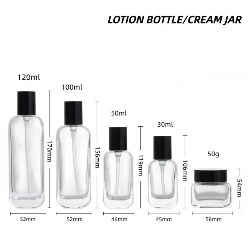 【로고 맞춤 제작】1개 고급 투명 유리 스킨케어 포장  - Luxury Skincare Containers 리뷰 및 가격