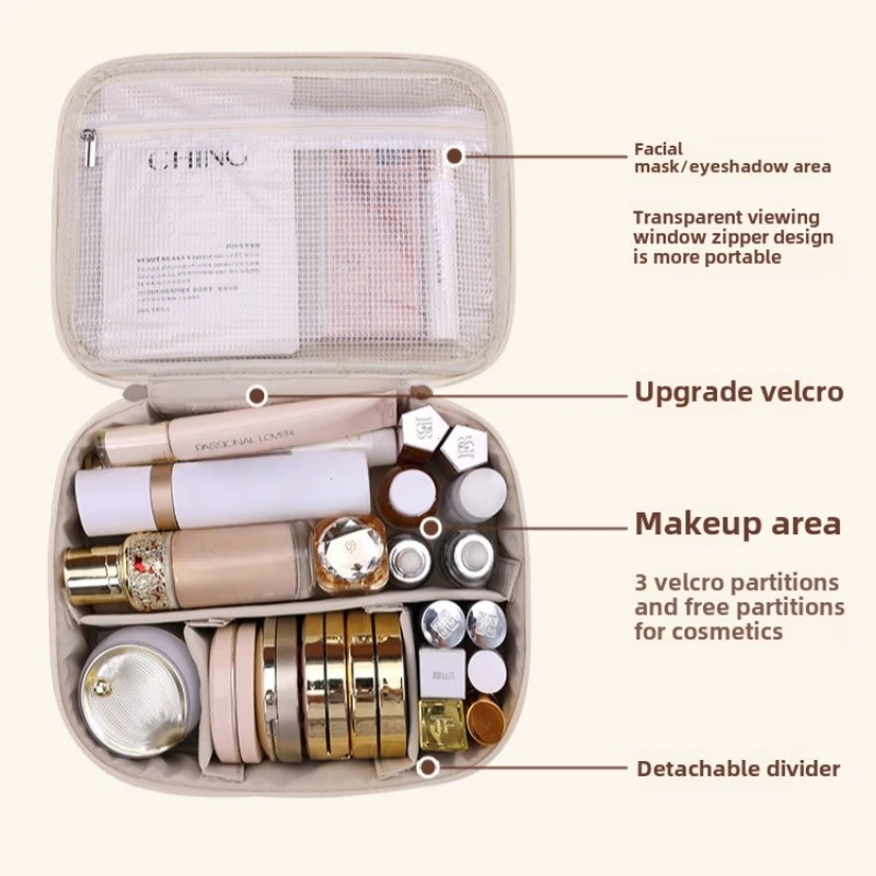 새로운 여성용 대용량 화장품 가방 휴대용 고급 여행용  - Luxury Skincare Containers 리뷰 및 가격